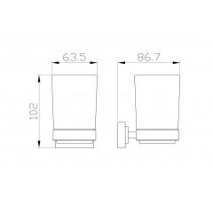 Стакан для зубных щеток с держателем WONZON & WOGHAND FLAT, Хром (WW-9721)