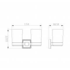 Два стакана для зубных щеток с держателем WONZON & WOGHAND ROMA, Бронза (WW-7228)