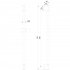 Душевая штанга WONZON & WOGHAND, Брашированное золото (WW-SL03-BG)