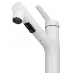 Смеситель для раковины с выдвижным изливом WONZON & WOGHAND, Белый матовый (WW-A40862-MW)