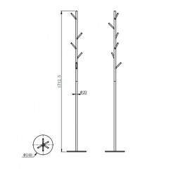 Вешалка для верхней одежды WONZON & WOGHAND, Темный графит (WW-V4306-GM)