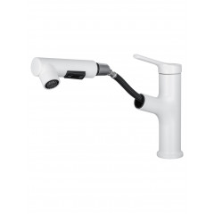 Смеситель для раковины с выдвижным изливом WONZON & WOGHAND, Белый матовый (WW-A40862-MW)