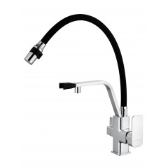 Смеситель для кухни с гибким изливом и подключением фильтра WONZON & WOGHAND, Хром (WW-88458013-CR)