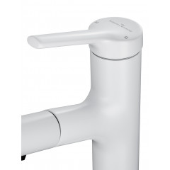 Смеситель для раковины с выдвижным изливом WONZON & WOGHAND, Белый матовый (WW-A40862-MW)