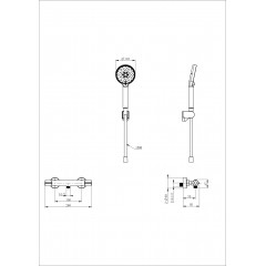 Смеситель для душа с термостатом WONZON & WOGHAND INN 5, Темный графит (WW-B2063-A-BGG)