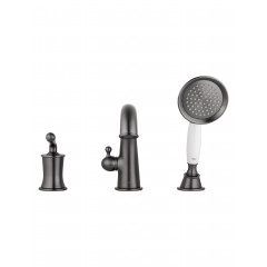 Смеситель на борт ванны WONZON & WOGHAND STEAM, Темный графит (WW-88659008-BGM)