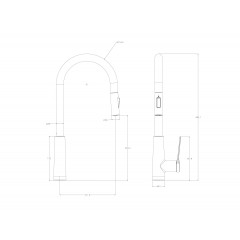 Смеситель для кухни с выдвижным изливом WONZON & WOGHAND, Черный матовый (WW-A20782-MB)