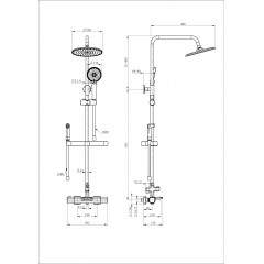 Душевая система с термостатом WONZON & WOGHAND Plate, Хром (WW-C3017-A1-CR)