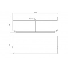 Двойной держатель для туалетной бумаги с полкой WONZON & WOGHAND ECLIPSE, Глянцевое золото (WW-9156-LG)