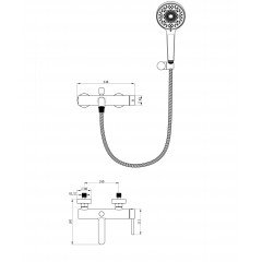 Смеситель для ванны с душем WONZON & WOGHAND STICK, Брашированное золото (WW-88639017- BG)