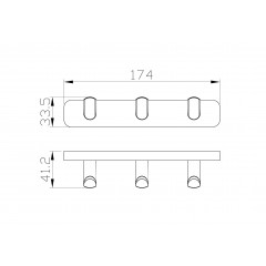 Вешалка с 3 крючками для ванной WONZON & WOGHAND GRAFFITY, Брашированный никель (WW-9335-BN)