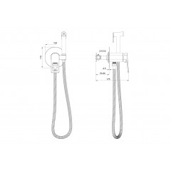 Смеситель с гигиеническим душем встраиваемый WONZON & WOGHAND FRAME, Черный матовый (WW-88829010-MB)