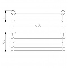 Полотенцедержатель с полкой WONZON & WOGHAND SIMPLE, Хром (WW-6581)