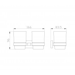 Два стакана для зубных щеток с держателем WONZON & WOGHAND GRAFFITY, Темный графит (WW-9328-GM)