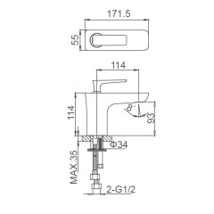 Смеситель для раковины WONZON & WOGHAND SHARK, Хром (WW-481101-CR)