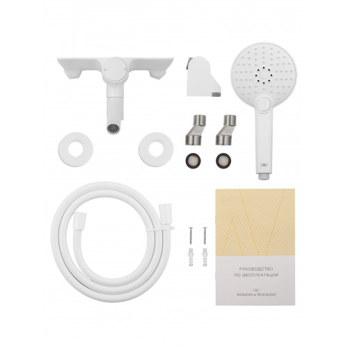 Смеситель для ванны с душем WONZON & WOGHAND CLICK, Белый матовый (WW-FE05L221-MW)