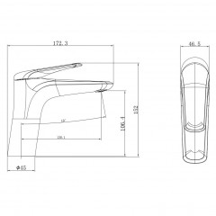 Смеситель для раковины WONZON & WOGHAND Elbe, Черный матовый (WW-A41222-MB)