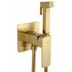 Смеситель с гигиеническим душем встраиваемый WONZON & WOGHAND EDGE, Брашированное золото (WW-88829003-BG)