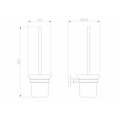 Туалетный ершик в комплекте WONZON & WOGHAND POLO, Темное золото (WW-8919-DG)