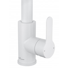 Смеситель для кухни с выдвижным изливом WONZON & WOGHAND, Белый матовый (WW-121E201L-MW)