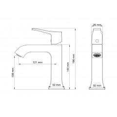 Смеситель для раковины WONZON & WOGHAND FLEX, Хром (WW-88018072-CR)