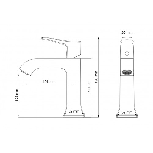 Смеситель для раковины WONZON & WOGHAND FLEX, Хром (WW-88018072-CR)