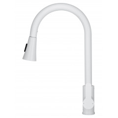 Смеситель для кухни с выдвижным изливом WONZON & WOGHAND, Белый матовый (WW-121E201L-MW)