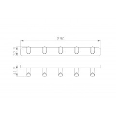 Вешалка с 5 крючками для ванной WONZON & WOGHAND GRAFFITY, Темный графит (WW-9355)