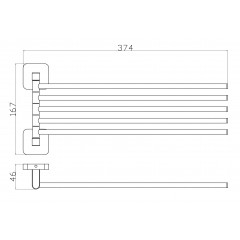 Полотенцедержатель поворотный WONZON & WOGHAND STILL, Хром (WW-6661)