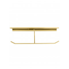 Двойной держатель для туалетной бумаги с полкой WONZON & WOGHAND ECLIPSE, Глянцевое золото (WW-9156-LG)