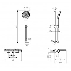Смеситель для ванны с душевым гарнитуром и термостатом WONZON & WOGHAND SOLID, Брашированное золото (WW-C2011-A-BG)