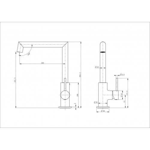 Смеситель для кухни WONZON & WOGHAND, Белый матовый (WW-L1005-MW)