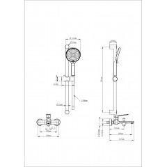 Смеситель для ванны с душевым гарнитуром WONZON & WOGHAND, Хром (WW-C2036-CR)