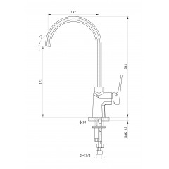 Смеситель для кухни WONZON & WOGHAND ATHENS, Хром (WW-082101-CR)