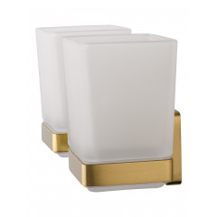 Два стакана для зубных щеток с держателем WONZON & WOGHAND ROMA, Бронза (WW-7228)