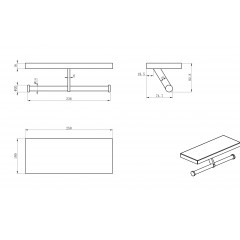 Двойной держатель для туалетной бумаги с полкой WONZON & WOGHAND, Черный матовый (WW-V3802-MB)