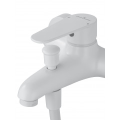 Смеситель для ванны с душевым гарнитуром WONZON & WOGHAND ALFA, Белый матовый (WW-AE3201-MW)