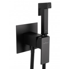 Смеситель с гигиеническим душем встраиваемый WONZON & WOGHAND CUBE, Черный матовый (WW-88829016-MB)