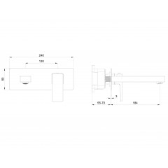 Смеситель для раковины встраиваемый WONZON & WOGHAND CUBE 2.0, Брашированный никель (WW-88869068-BN)