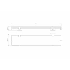 Стеклянная полка для ванной WONZON & WOGHAND FLAT, Хром (WW-9727)