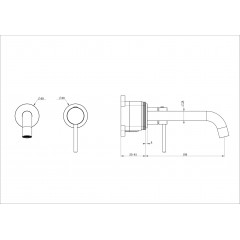 Смеситель для раковины встраиваемый WONZON & WOGHAND STICK, Хром (WW-88869017-CR)