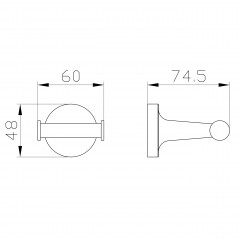 Двойной крючок для ванной WONZON & WOGHAND SIMPLE, Хром (WW-6525)