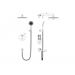 Душевая система с термостатом встраиваемая WONZON & WOGHAND STICK, Хром (WW-88929010-CR)