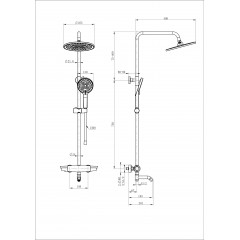 Душевая система с термостатом WONZON & WOGHAND CAPSULE, Брашированное золото (WW-B3031-A2- BG)