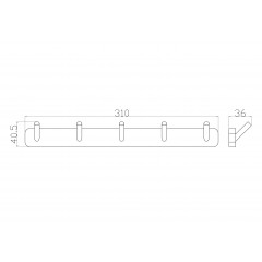 Вешалка с 5 крючками для ванной WONZON & WOGHAND STILL, Хром (WW-6655)