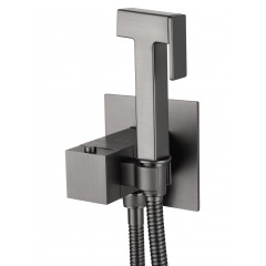 Смеситель с гигиеническим душем и термостатом встраиваемый WONZON & WOGHAND, Темный графит (WW-88829910-BGM)