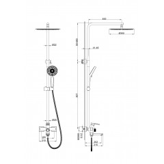 Душевая система WONZON & WOGHAND FRAME, Темный графит (WW-88739010-BGM)