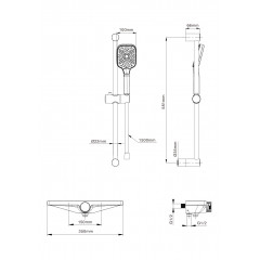 Смеситель для ванны с душем WONZON & WOGHAND Onix, Хром (WW-B2551-A-CR)