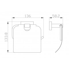 Держатель для туалетной бумаги с крышкой WONZON & WOGHAND FLAT, Хром (WW-9726)