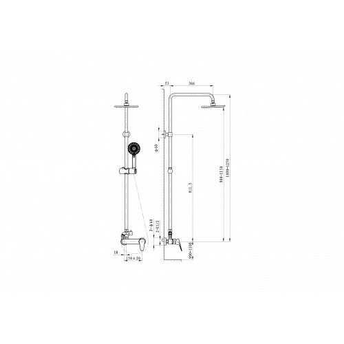 Душевая система WONZON & WOGHAND BALANCE, Хром (WW-054601-CR)